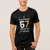 67 Days of School Funny Meme Teacher student Tri-Blend Shirt (Vorderseite)