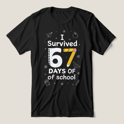 67 Days of School Funny Meme Teacher student Tri-Blend Shirt (Design Vorderseite)