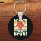67 Days Of School Funny Six Seven Meme Bruh Kids B Schlüsselanhänger (Vorderseite)