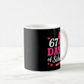 67 Days Of School Girls Coquette Bow 67th Day Of S Kaffeetasse (VorderseiteRechts)