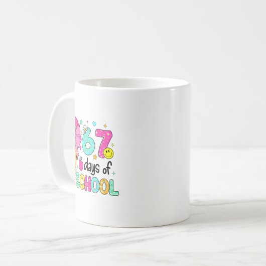 67 Days Of School Girls Coquette Bow 67th Day Of S Kaffeetasse (Vorderseite Links)