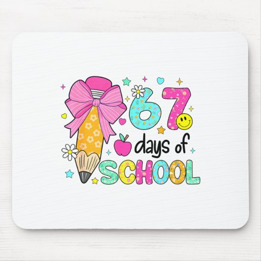 67 Days Of School Girls Coquette Bow 67th Day Of S Mousepad (Vorne)