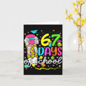 67 Days Of School Girls Coquette Bow Pencil 67 Day Karte (Gelbe Blume)