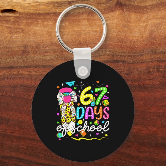 67 Days Of School Girls Coquette Bow Pencil 67 Day Schlüsselanhänger (Vorderseite)