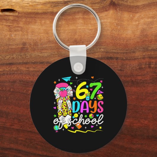 67 Days Of School Girls Coquette Bow Pencil 67 Day Schlüsselanhänger (Vorderseite)