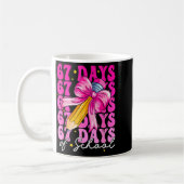 67 Days Of School Girls Coquette Bow Pencil Teache Kaffeetasse (Links)