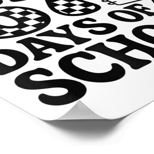 67 Days Of School Groovy Checkered Poster (Ecke)