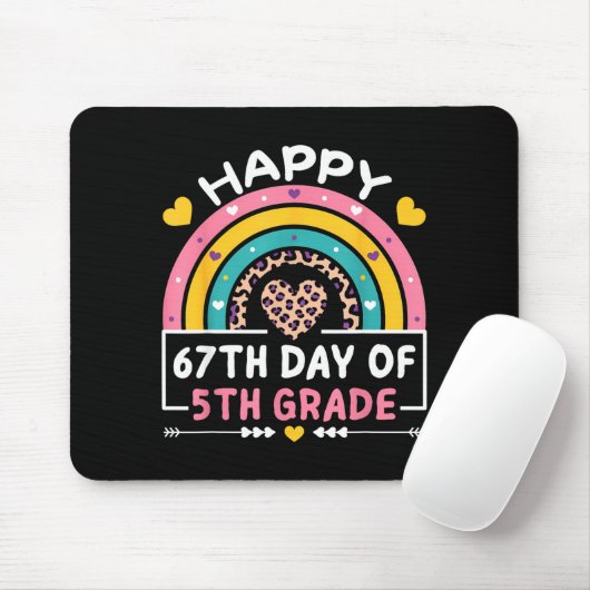 67 Days Of School Happy 67th Day Of 5th Grade Teac Mousepad (Mit Mouse)