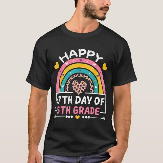 67 Days Of School Happy 67th Day Of 5th Grade Teac T-Shirt (Vorderseite)