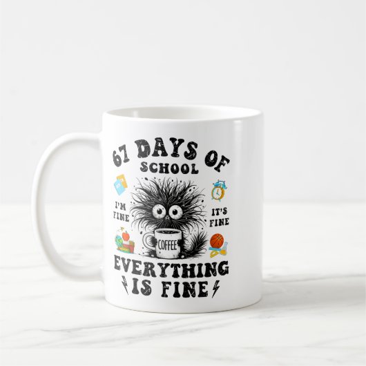 67 Days Of School I Survived Funny Teachers Studen Kaffeetasse (Links)