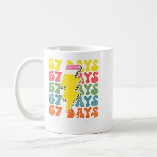 67 Days Of School Lightning Bolt Pencil Teachers S Kaffeetasse (Links)