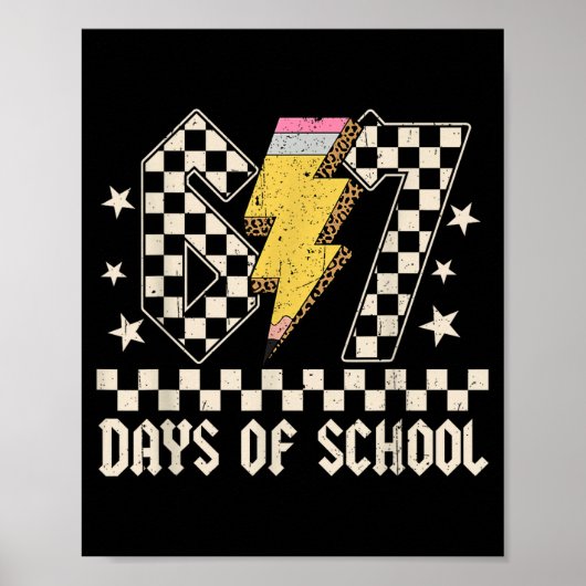 67 Days Of School Meme Slang Abcd Rock Boys Girls  Poster (Vorne)
