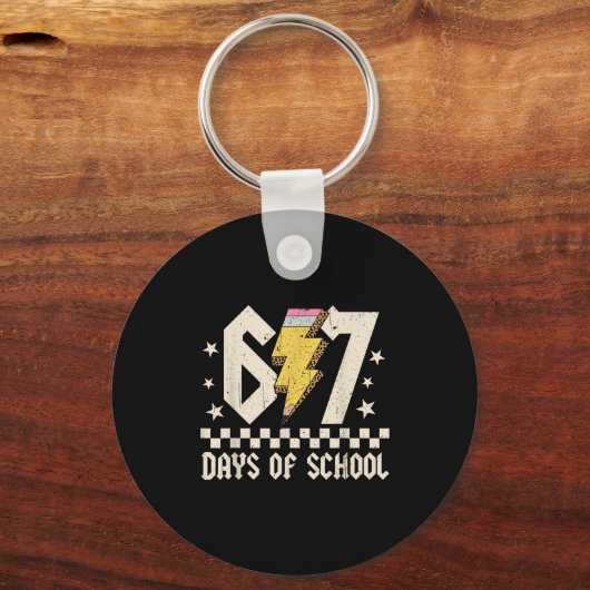67 Days Of School Meme Slang Abcd Rock Boys Girls Schlüsselanhänger (Vorderseite)