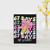 67 Days Of School Pencil Coquette Bow 67th Day Of Karte (Gelbe Blume)