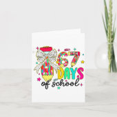 67 Days Of School Pencil Coquette Teacher Student Karte (Vorderseite)