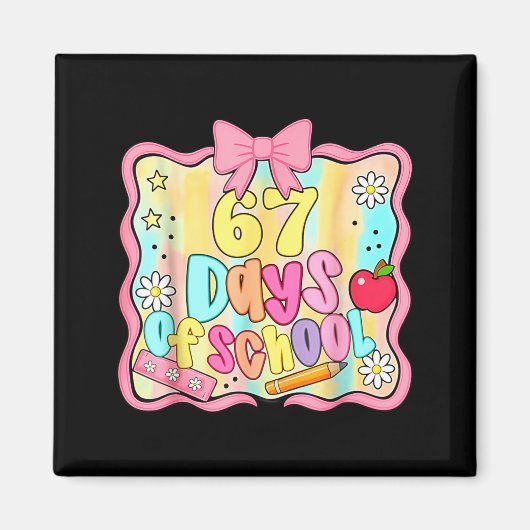 67 Days Of School Preppy 67th Day Of School Teache Magnet (Vorne)