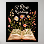 67 Days Of School Reading Books Teacher 67th Day O Poster (Vorne)