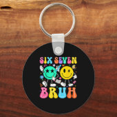 67 Days Of School Six Seven Bruh Meme Smile Face B Schlüsselanhänger (Vorderseite)