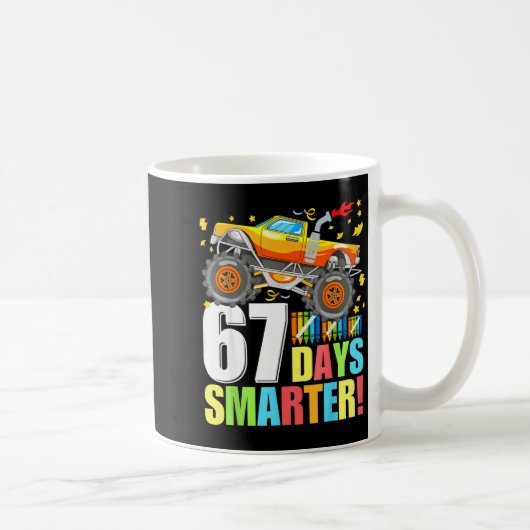 67 Days Of School Smarter Funny Six Seven Monster Kaffeetasse (Rechts)