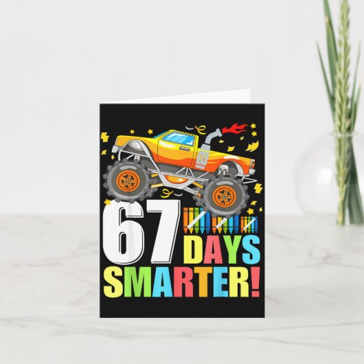67 Days Of School Smarter Funny Six Seven Monster  Karte (Vorderseite)