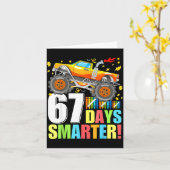 67 Days Of School Smarter Funny Six Seven Monster Karte (Gelbe Blume)