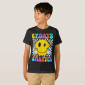 67 Days Of School Smile Face 67 Days Smarter Teach T-Shirt (Vorne ganz)