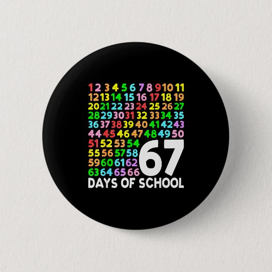 67 Days Of School Teacher Kids Boy 67 Math Numbers Button (Vorderseite)