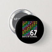 67 Days Of School Teacher Kids Boy 67 Math Numbers Button (Vorne & Hinten)