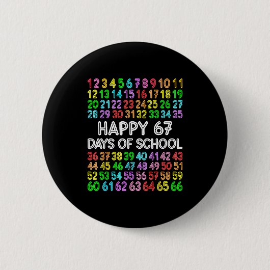 67 Days Of School Teacher Kids Boy 67 Math Numbers Button (Vorderseite)