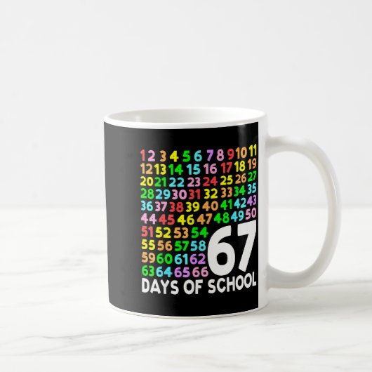 67 Days Of School Teacher Kids Boy 67 Math Numbers Kaffeetasse (Rechts)