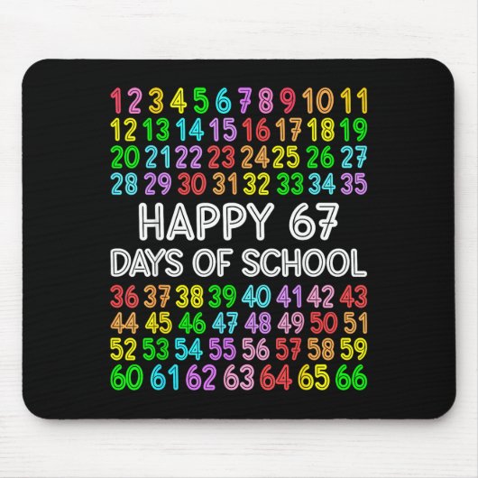 67 Days Of School Teacher Kids Boy 67 Math Numbers Mousepad (Vorne)