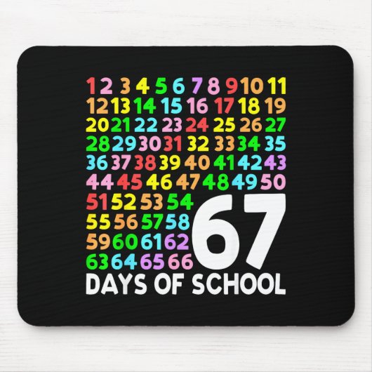 67 Days Of School Teacher Kids Boy 67 Math Numbers Mousepad (Vorne)