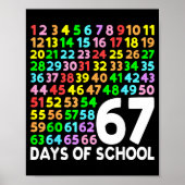 67 Days Of School Teacher Kids Boy 67 Math Numbers Poster (Vorne)