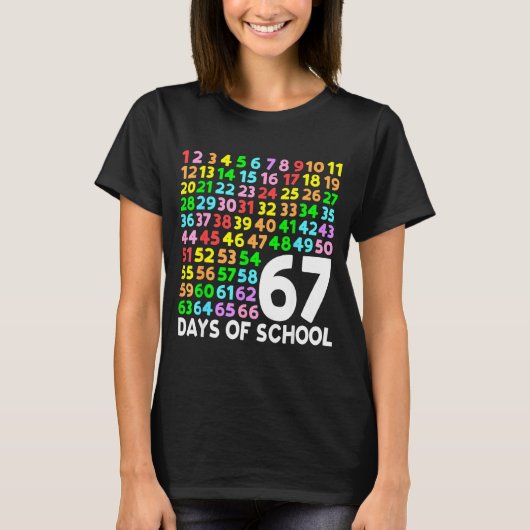 67 Days Of School Teacher Kids Boy 67 Math Numbers T-Shirt (Vorderseite)