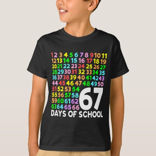 67 Days Of School Teacher Kids Boy 67 Math Numbers T-Shirt (Vorderseite)