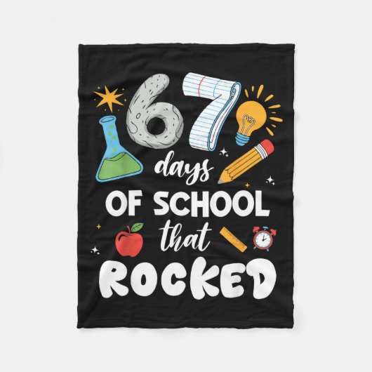 67 Days Of School That Rocked Fleecedecke (Vorderseite)