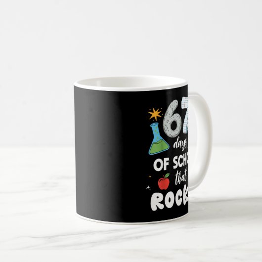 67 Days Of School That Rocked  Kaffeetasse (VorderseiteRechts)