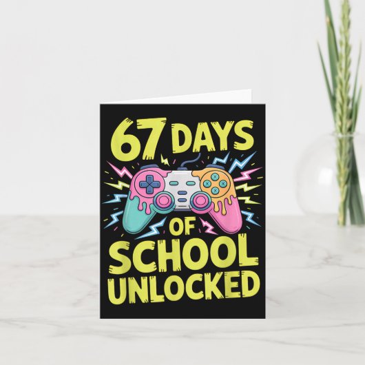 67 Days Of School Unlocked Gamer Gaming Boys Ice C Karte (Vorderseite)