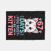 67 Days Of School You Must Be Kitten Cat 67th Day Fleecedecke (Vorderseite (Horizontal))