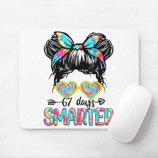 67 Days Of Smarter Messy Bun Six Seven 67th Day Of Mousepad (Mit Mouse)