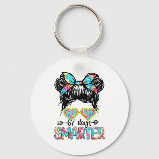 67 Days Of Smarter Messy Bun Six Seven 67th Day Of Schlüsselanhänger (Vorderseite)