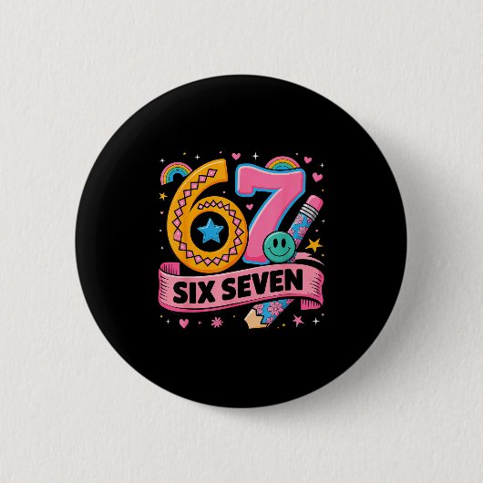 67 Days School 67 Six Seven Funny 67 Teachers Stud Button (Vorderseite)