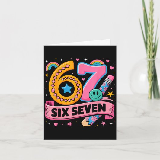 67 Days School 67 Six Seven Funny 67 Teachers Stud Karte (Vorderseite)