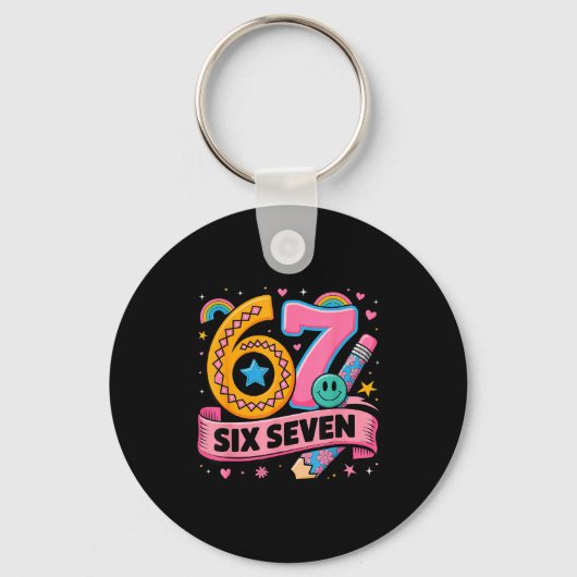 67 Days School 67 Six Seven Funny 67 Teachers Stud Schlüsselanhänger (Vorderseite)