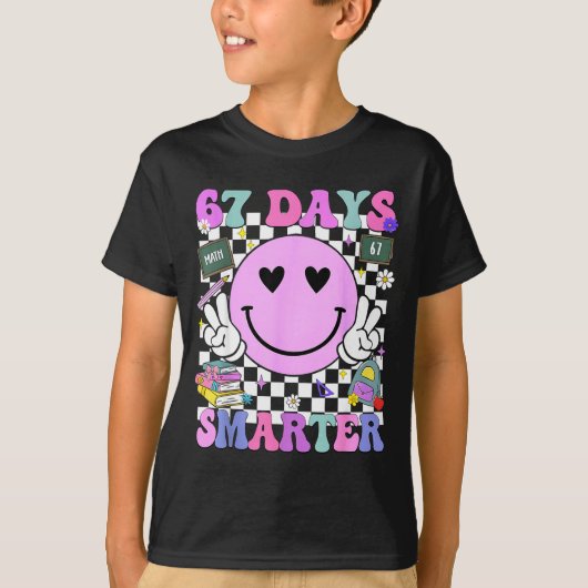 67 Days Smarter 67th Day Of School 6 7 Meme Teache T-Shirt (Vorderseite)