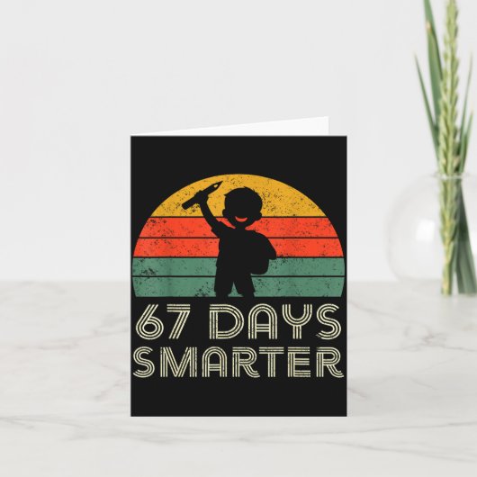 67 Days Smarter 67th Day Of School For Teacher Boy Karte (Vorderseite)