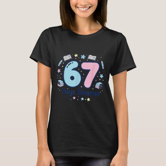 67 Days Smarter 67th Day Of School For Teacher Boy T-Shirt (Vorderseite)