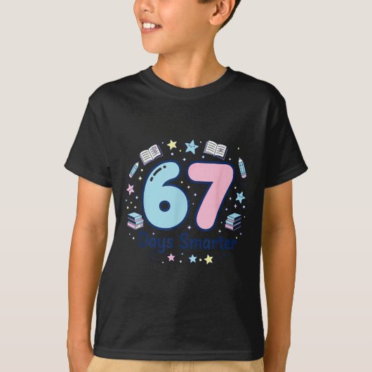 67 Days Smarter 67th Day Of School For Teacher Boy T-Shirt (Vorderseite)