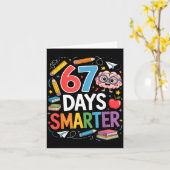 67 Days Smarter 67th Day Of School Teacher Kids Bo Karte (Gelbe Blume)