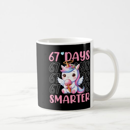 67 Days Smarter Cute Unicorn 67th Day School Girls Kaffeetasse (Rechts)
